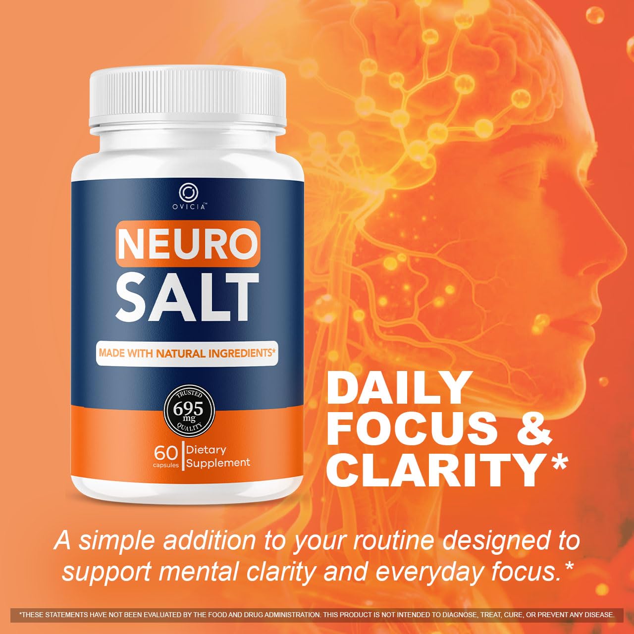 OVICIA Neuro Salt Capsules side view showing label