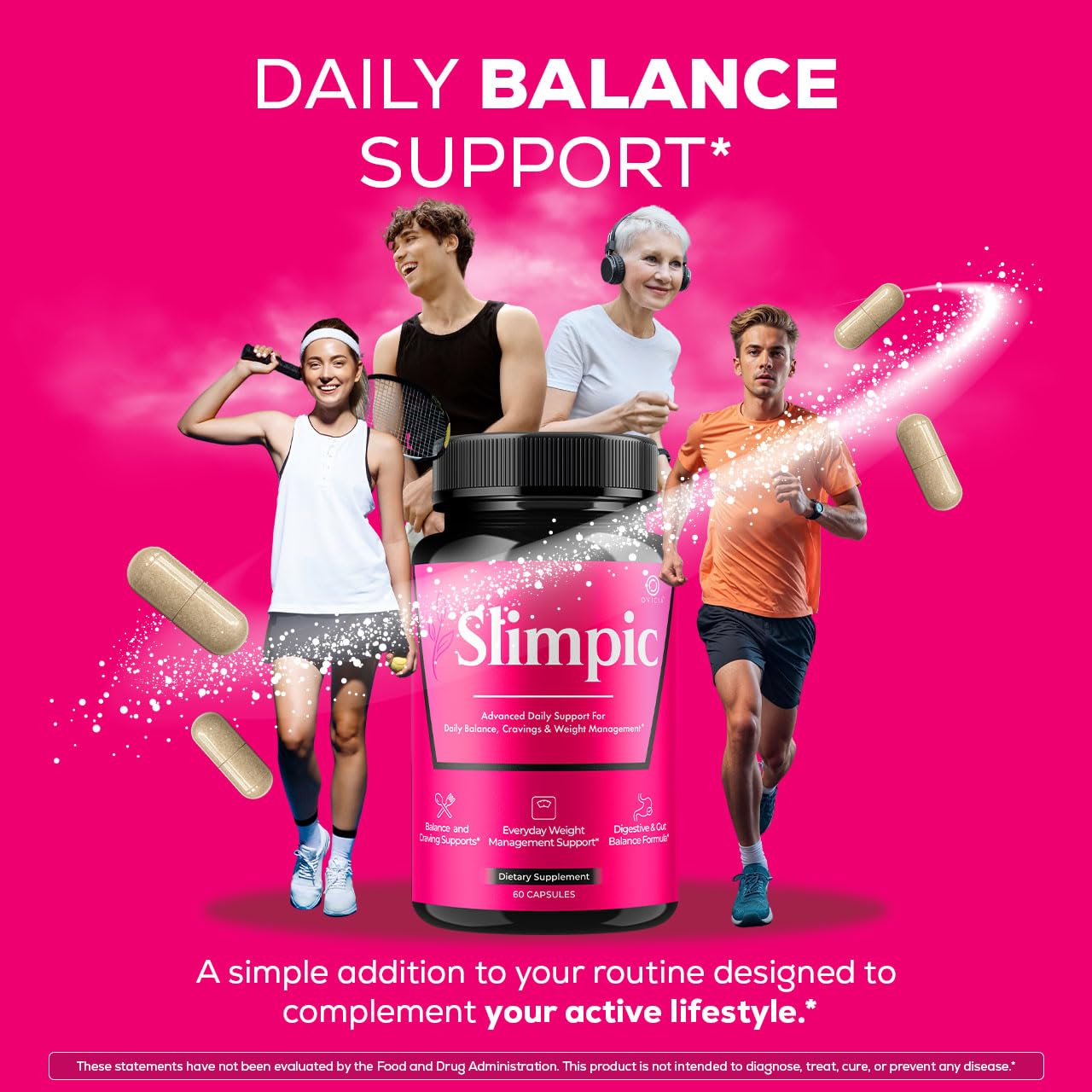 OVICIA Slimpic Capsules 60 Count side view