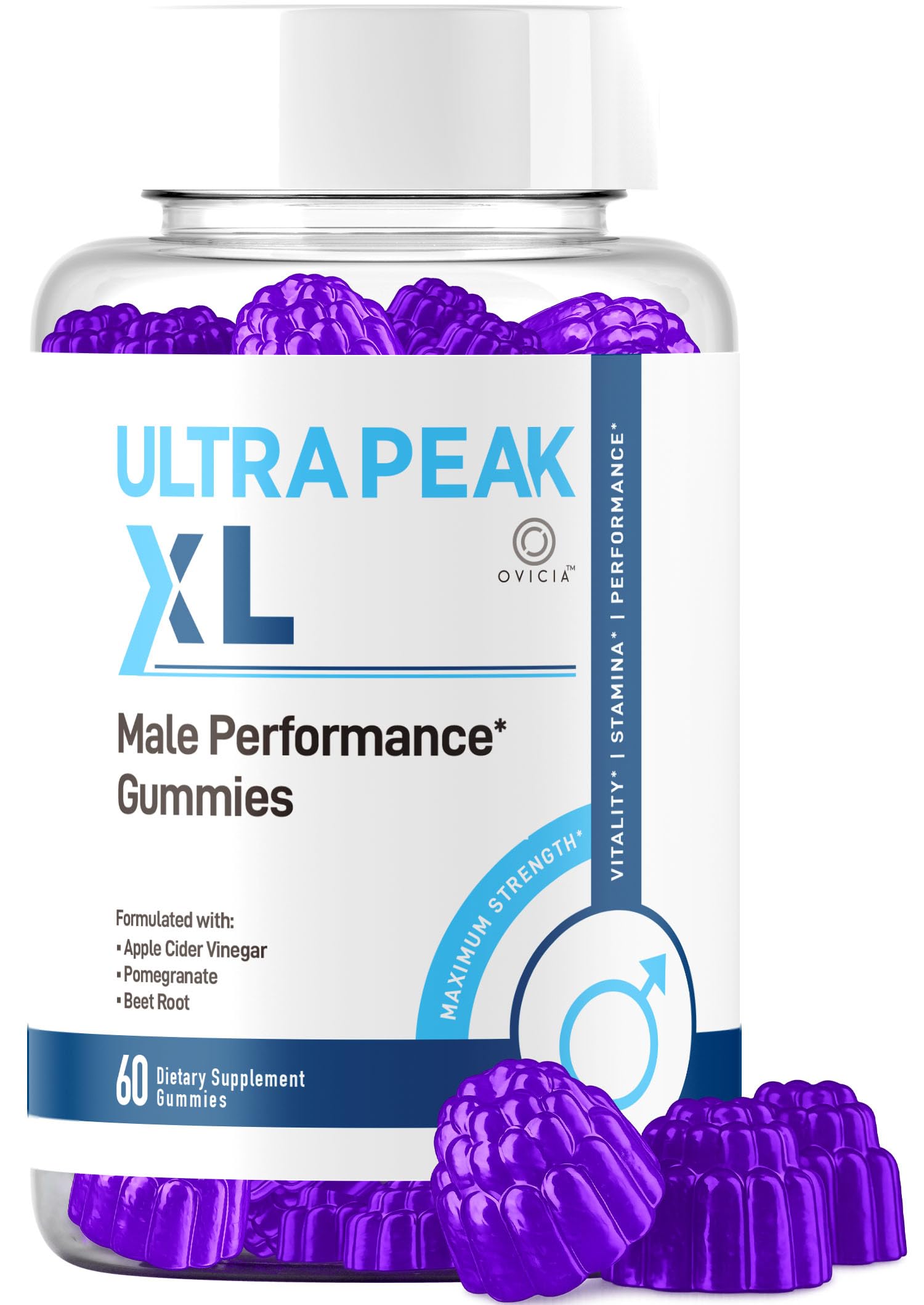 OVICIA Ultra Peak XL Advanced Gummies front view, 60 count