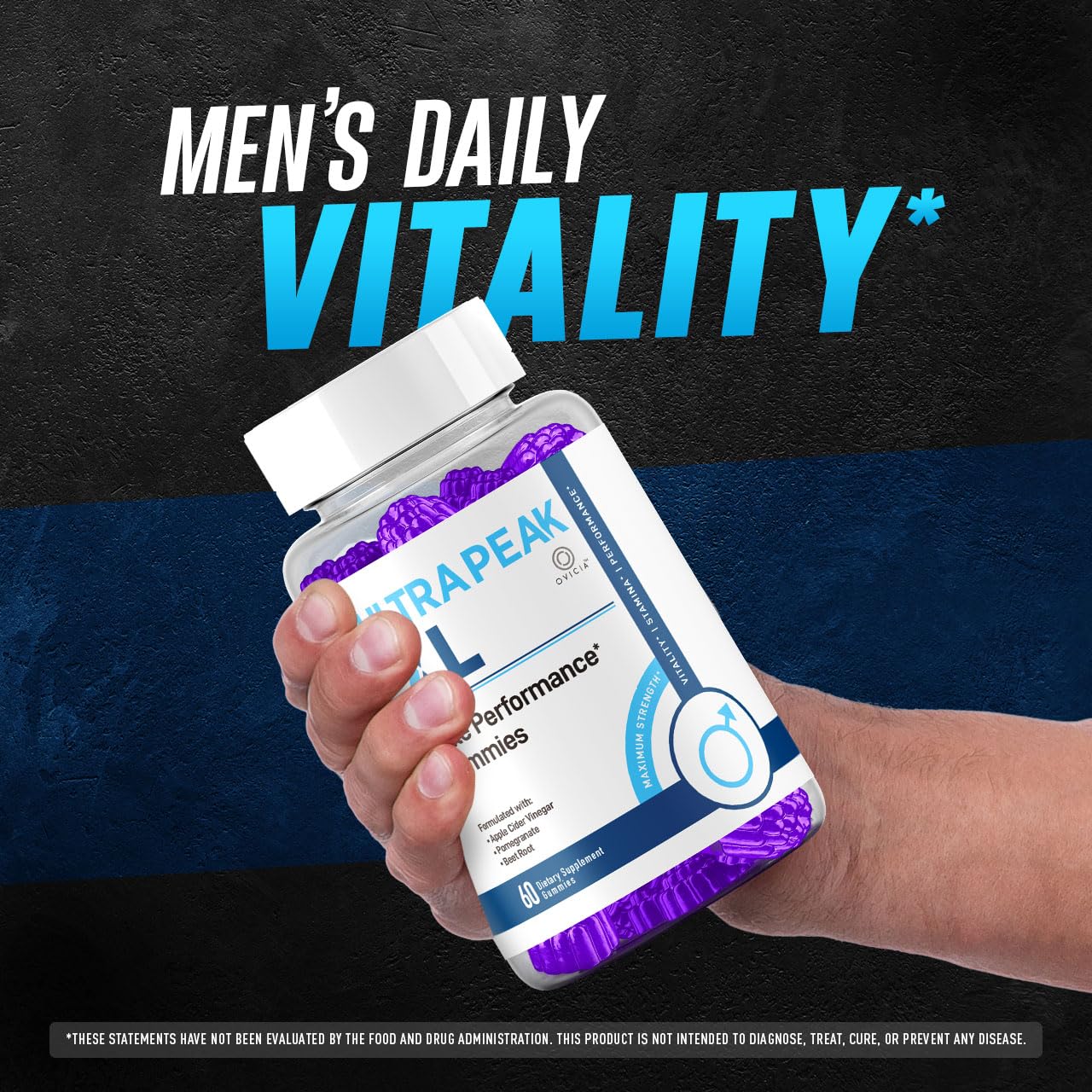OVICIA Ultra Peak XL Advanced Gummies packaging side view