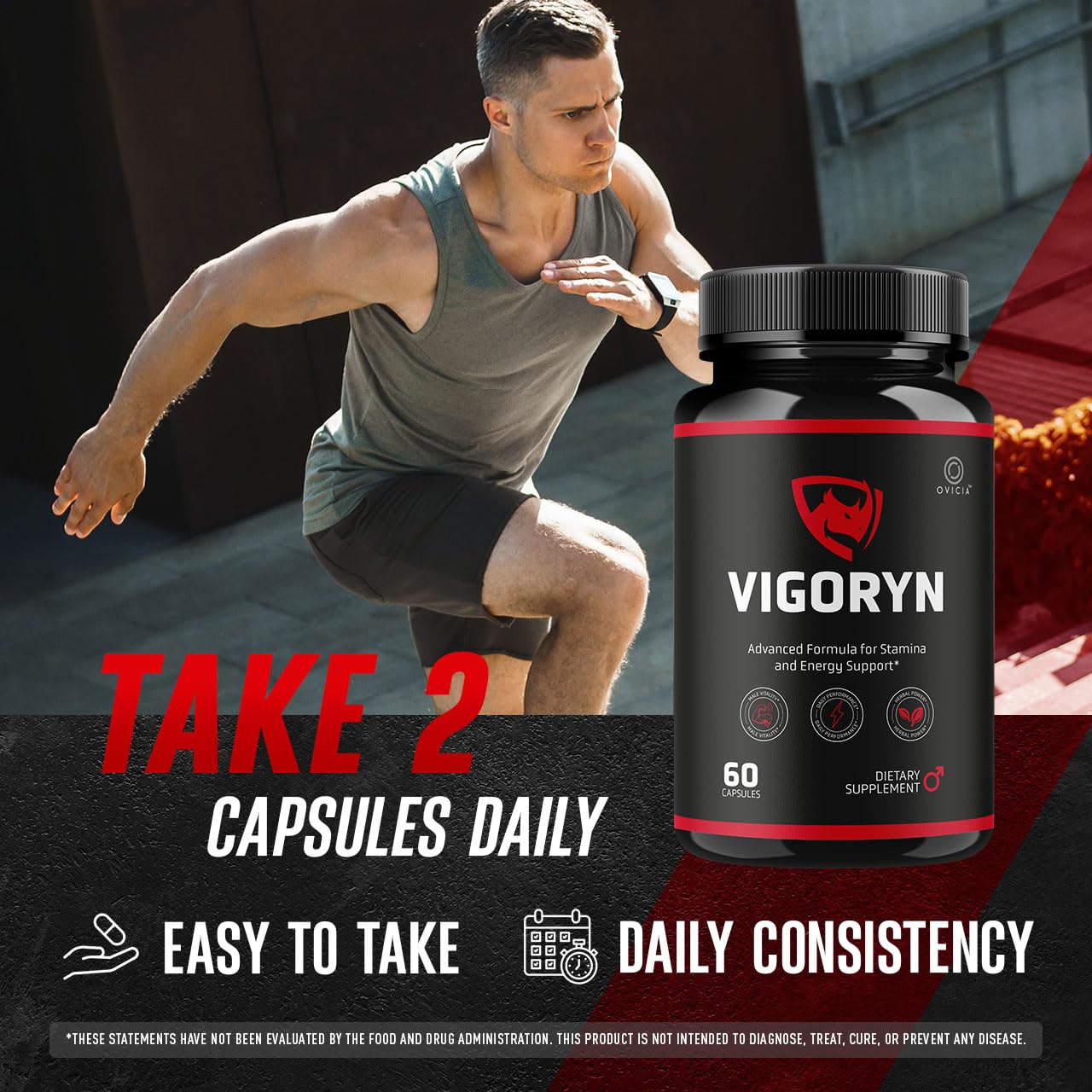 OVICIA Vigoryn Premium Formula Capsules label close-up