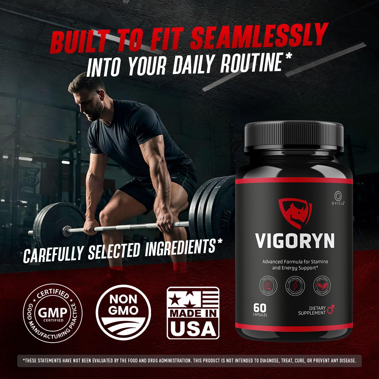 OVICIA Vigoryn Premium Formula Capsules on a table