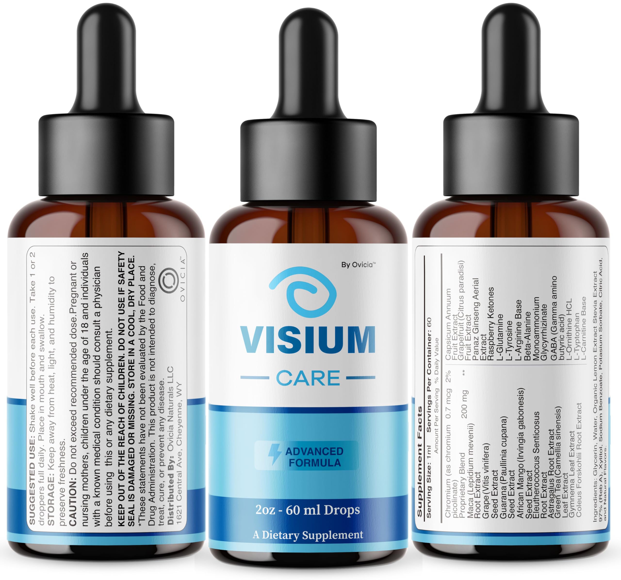 OVICIA Visium Care Blended Vitamin Drops 60ml ingredients list