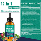 owegel Liposomal Berberine Drops 3000mg bottle with dropper