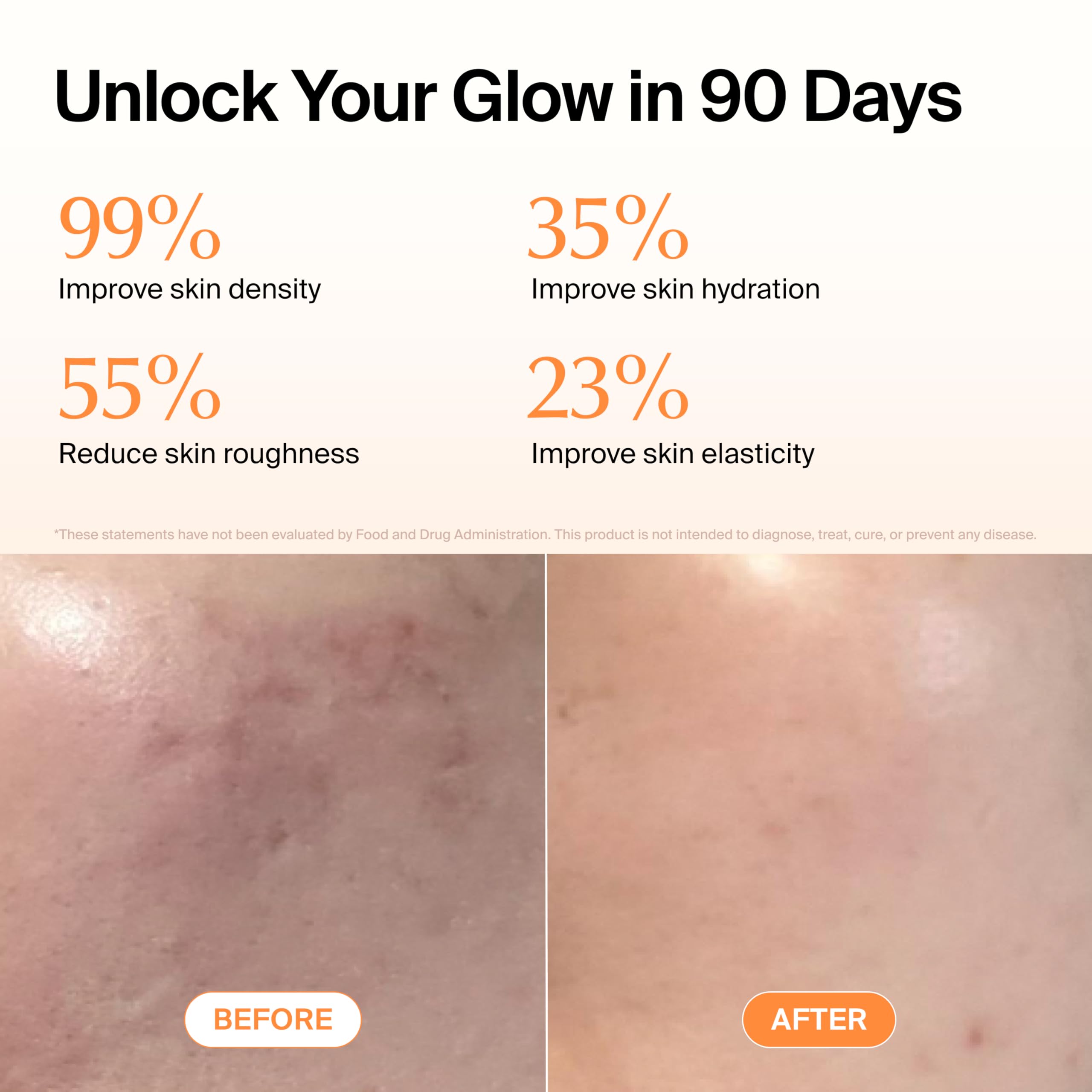 Ownist Liquid Collagen Supplement 20g with glass and orange