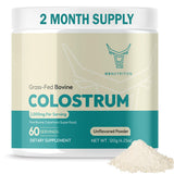 OX Colostrum Powder displayed with a measuring scoop