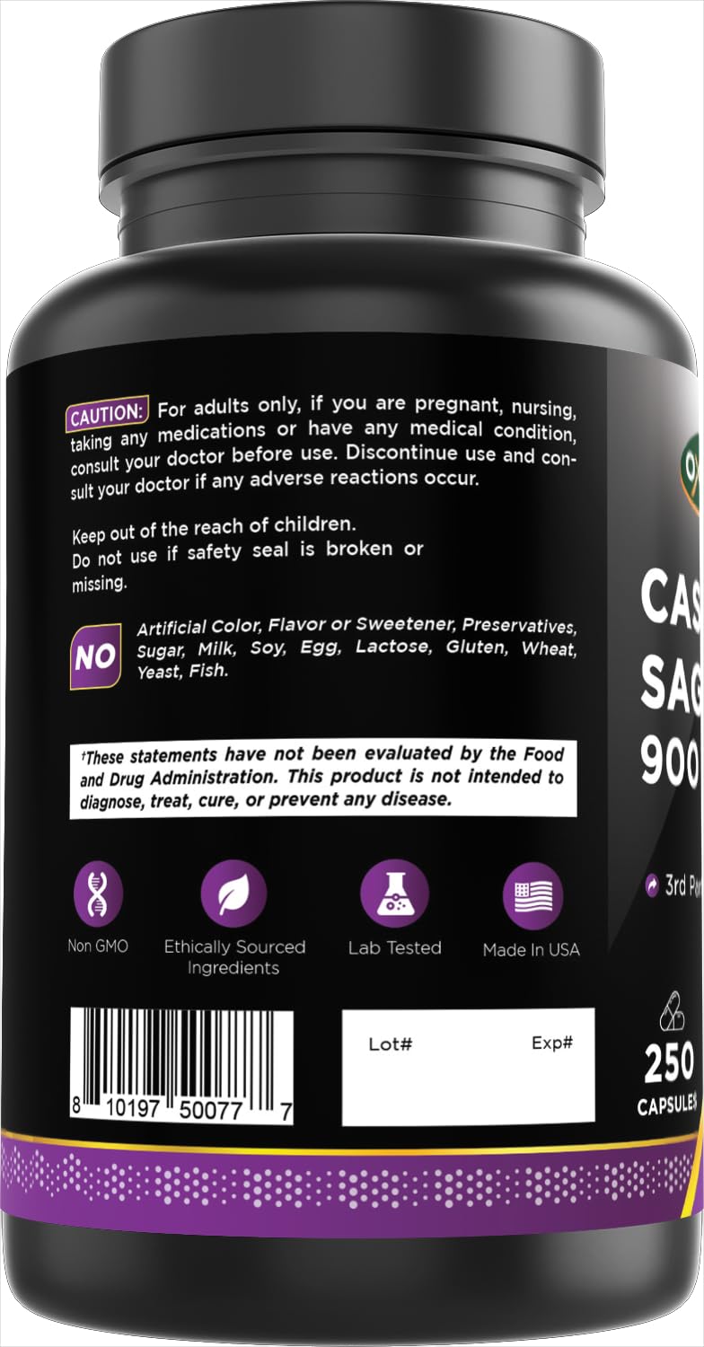 Oxify Cascara Sagrada 900 mg herbal supplement bottle back view