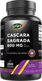 Oxify Cascara Sagrada 900 mg herbal supplement bottle front view