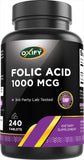 Oxify Folic Acid 1000 mcg 240 Tablets front view