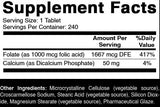 Oxify Folic Acid 1000 mcg bottle side view