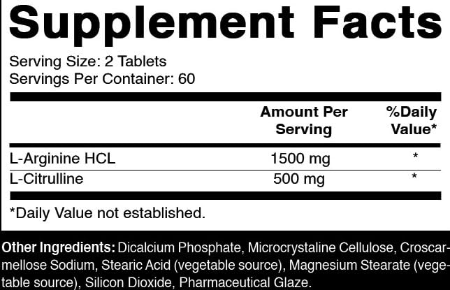 Oxify L-Arginine L-Citrulline Complex 2000 mg side view
