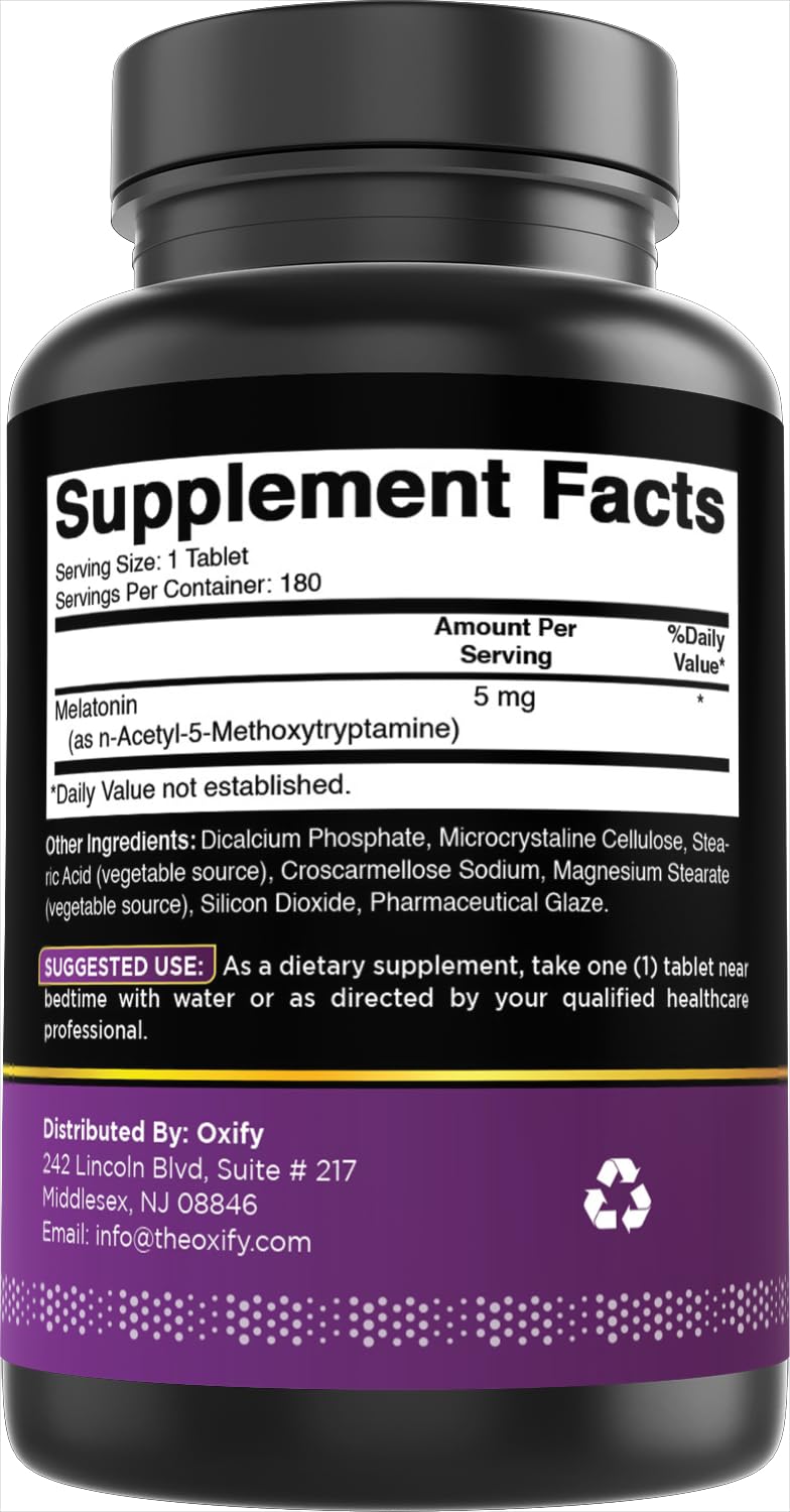 Oxify Melatonin packaging details