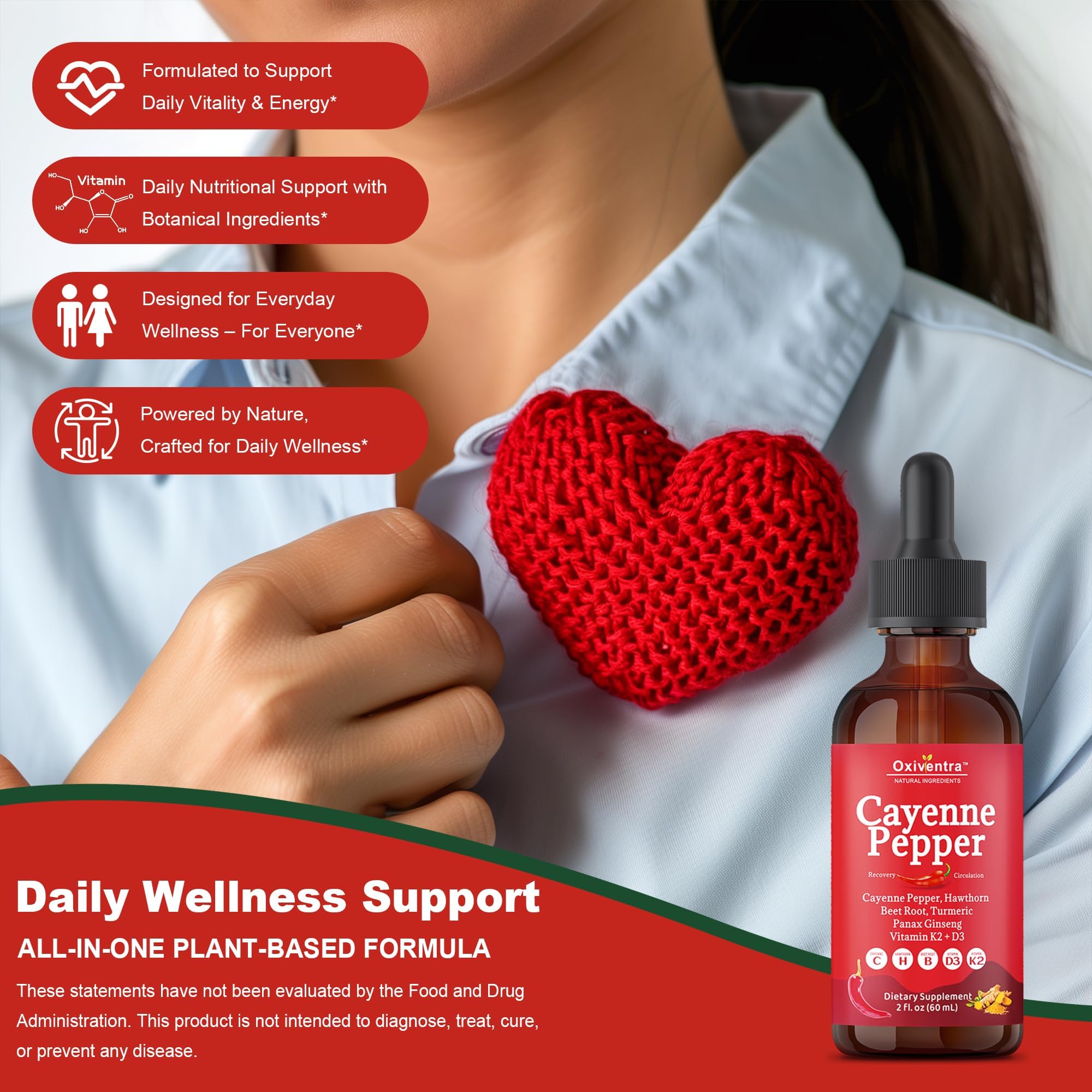 Oxiventra Cayenne Herbal Supplement with tea