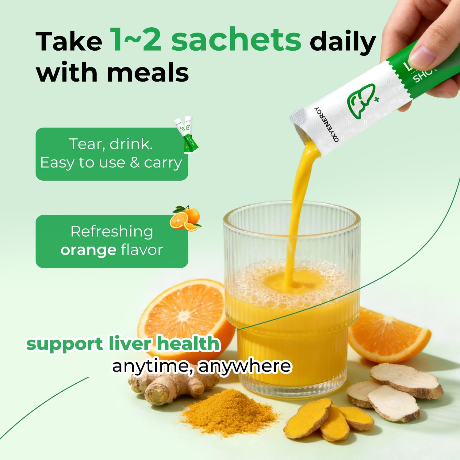 OxyEnergy Liver Extracts liquid stick in hand
