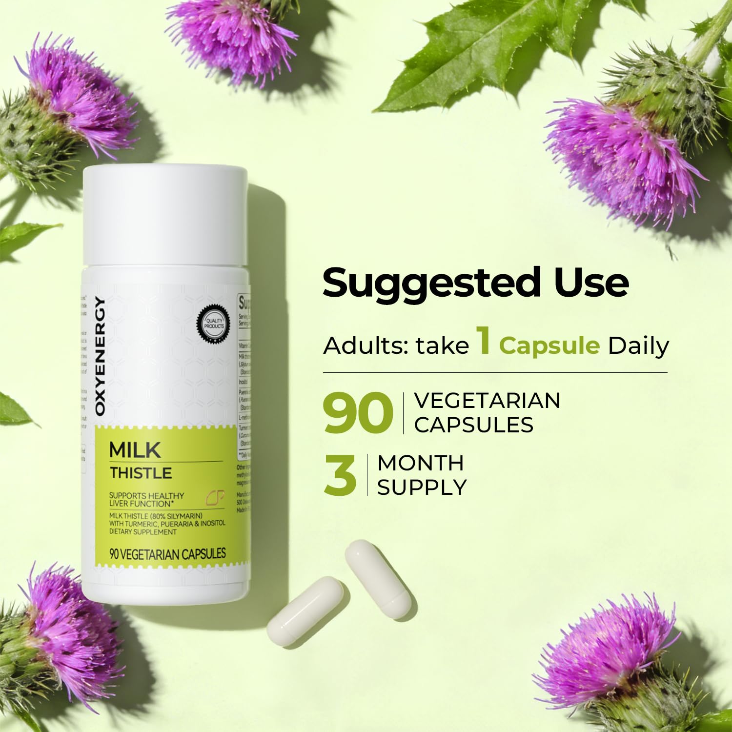 OxyEnergy Milk Thistle Liver Extract on a wooden table