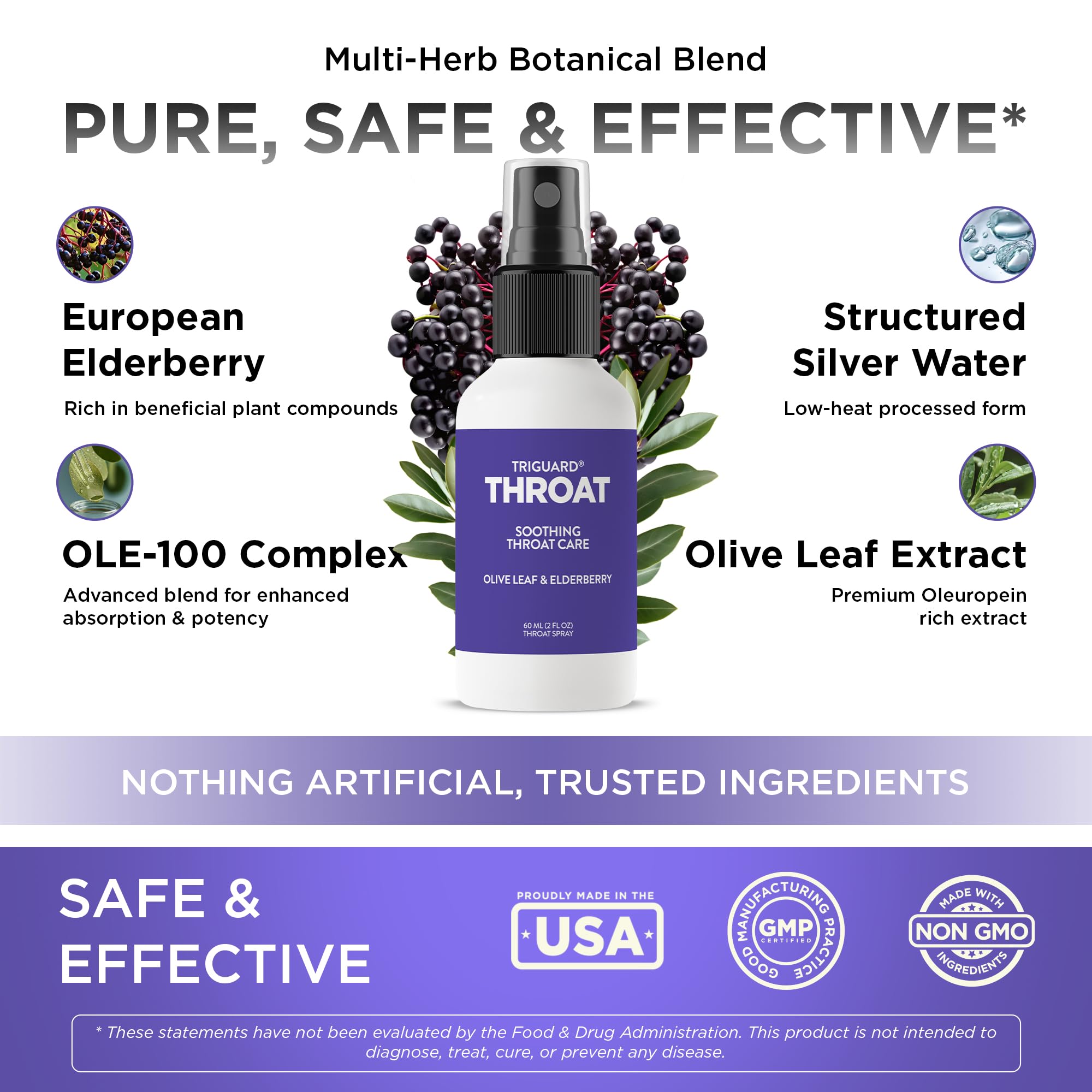 Oxygen Nutrition Elderberry Spray back view with ingredient list