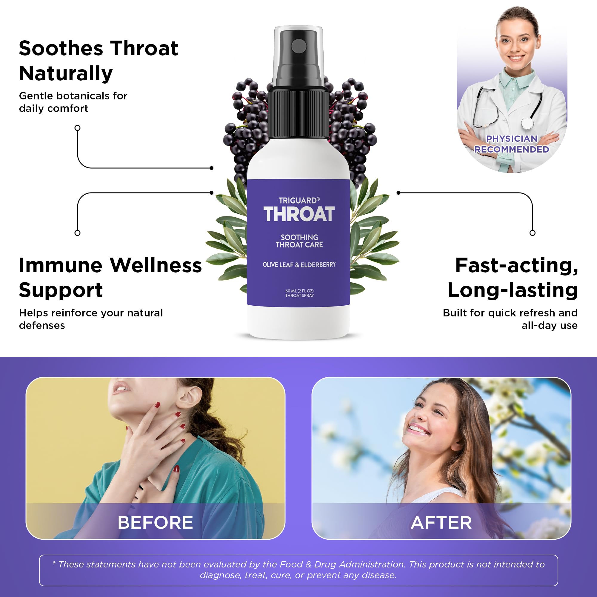 Oxygen Nutrition Elderberry Spray in lifestyle setting on a table