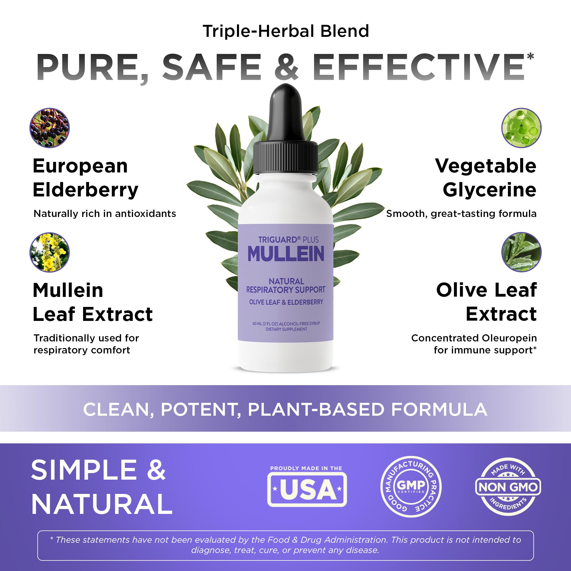 Oxygen Nutrition Mullein Plus ingredients label