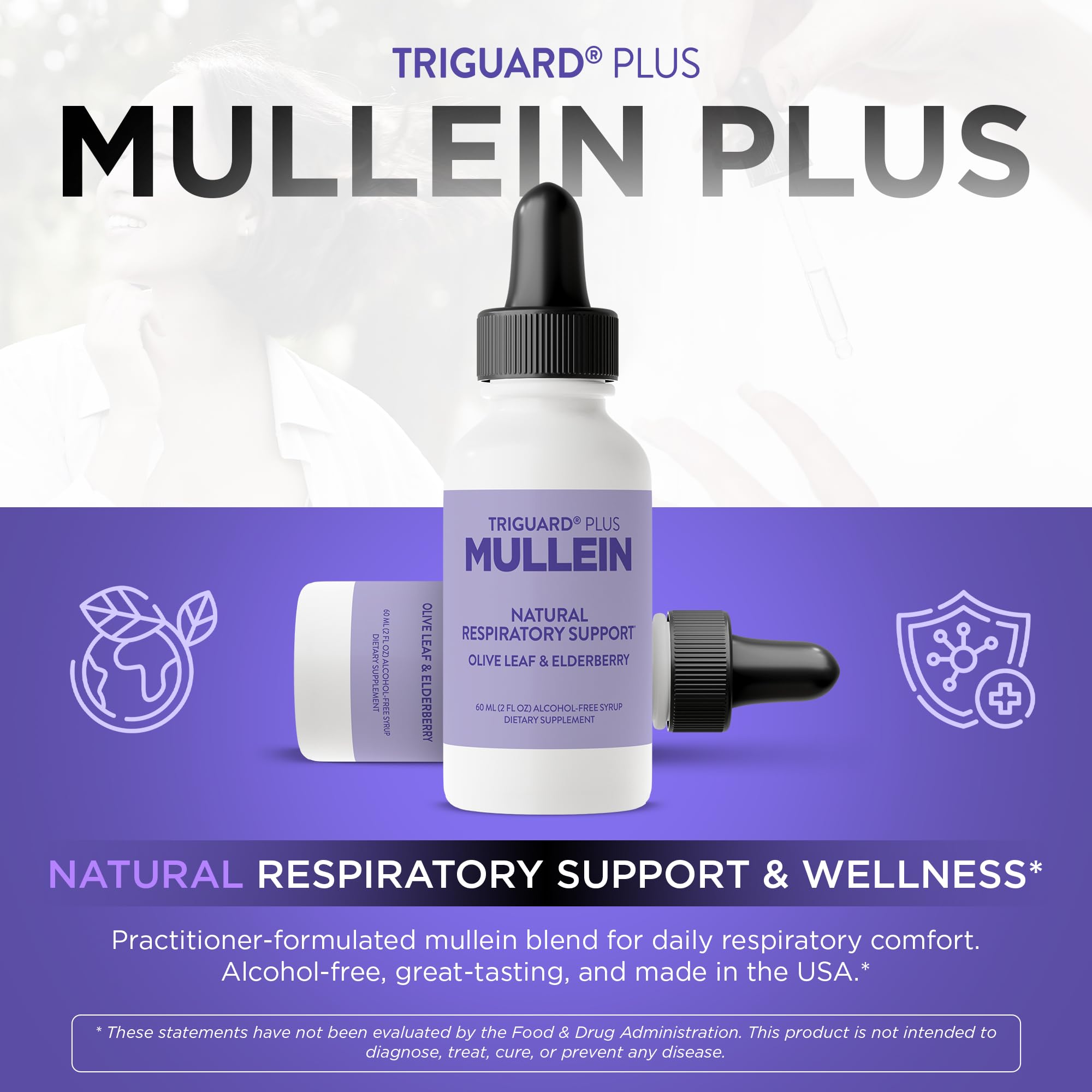 Oxygen Nutrition Mullein Plus liquid tincture with dropper