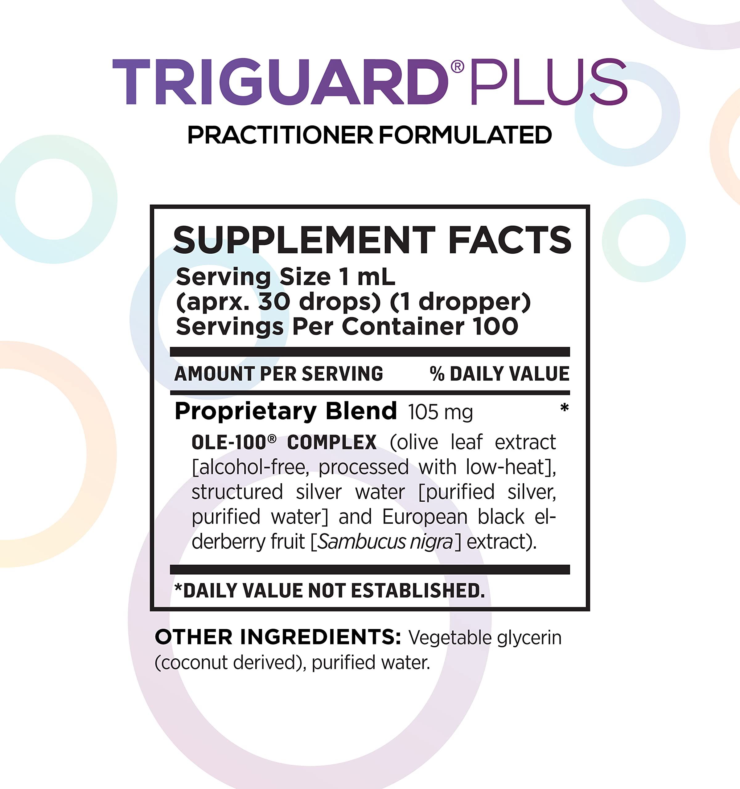 Oxygen Nutrition Triguard Plus Colloidal Silver Drops 168g back view