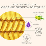 OZOVITA Ozonated Olive Oil Softgels 1000mg capsules on a table