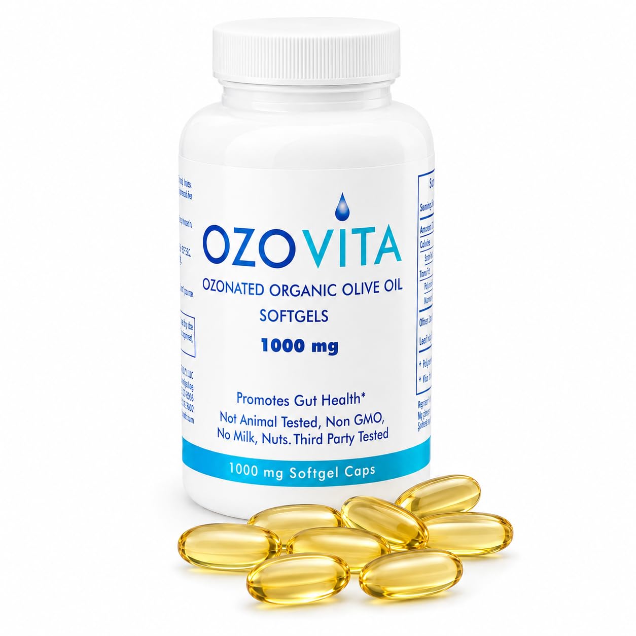 OZOVITA Ozonated Olive Oil Softgels 1000mg front view