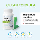 P Puregen Labs Alpha Lipoic Acid 600mg supplement bottle with caps opened