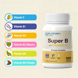 P Puregen Labs B-Complex with Vitamin C nutritional information