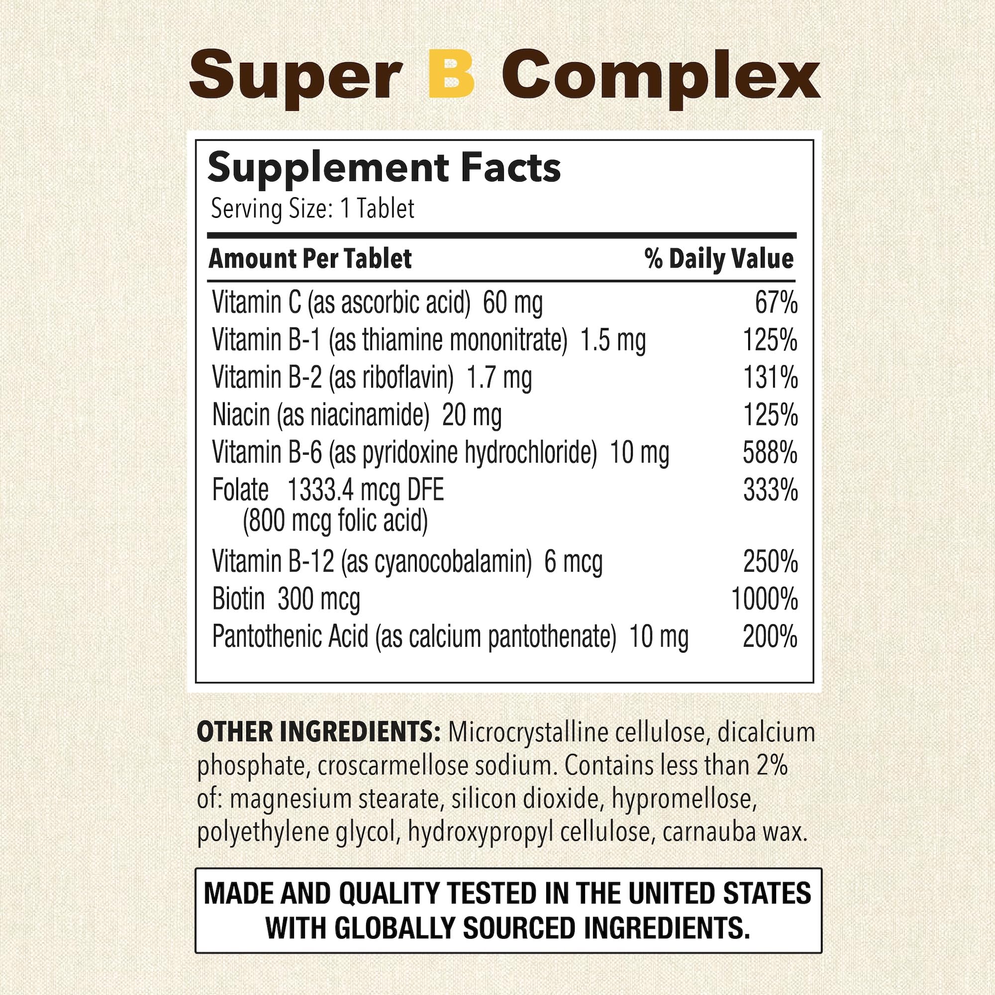 P Puregen Labs B-Complex with Vitamin C tablet packaging