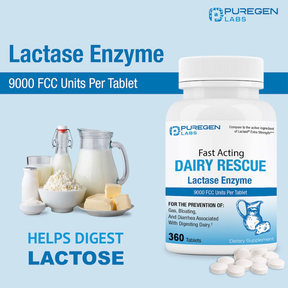 P Puregen Labs Dairy Rescue Lactase Enzyme ingredients list
