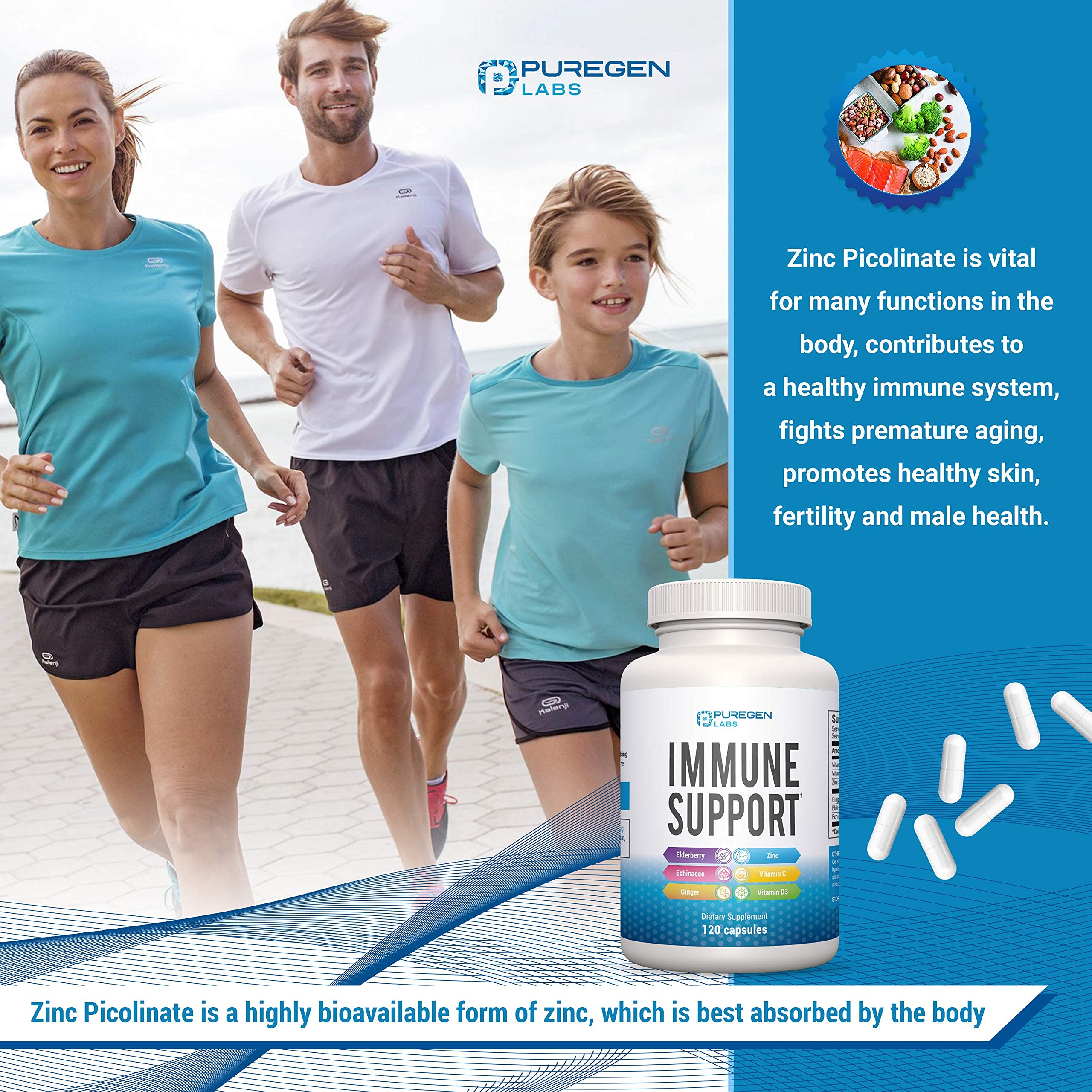 P Puregen Labs Elderberry Supplement packaging with label details