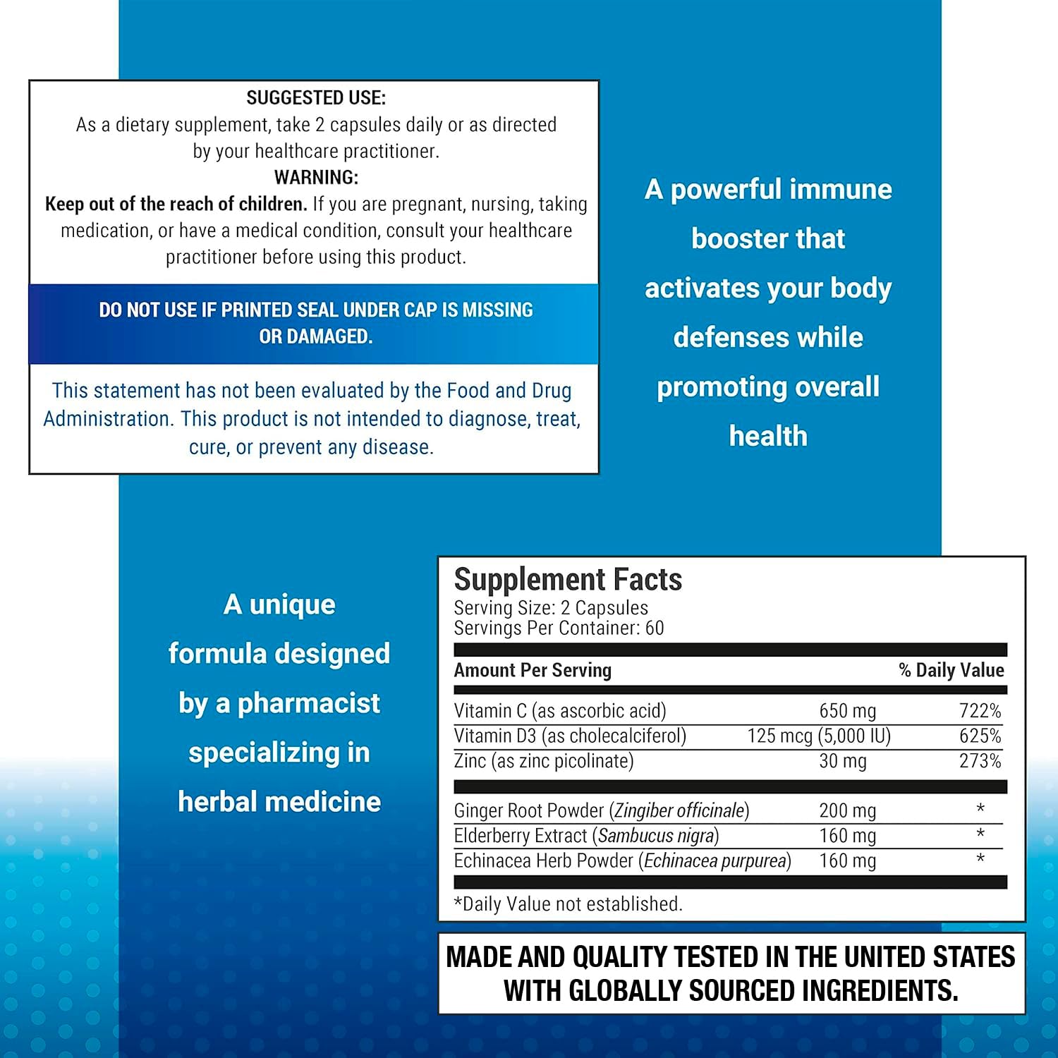 P Puregen Labs Elderberry Supplement side view showing ingredients
