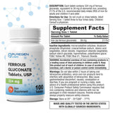P Puregen Labs Ferrous Gluconate Iron Supplement 324mg side view