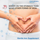 P Puregen Labs Ferrous Gluconate Iron Supplement 324mg tablets close-up