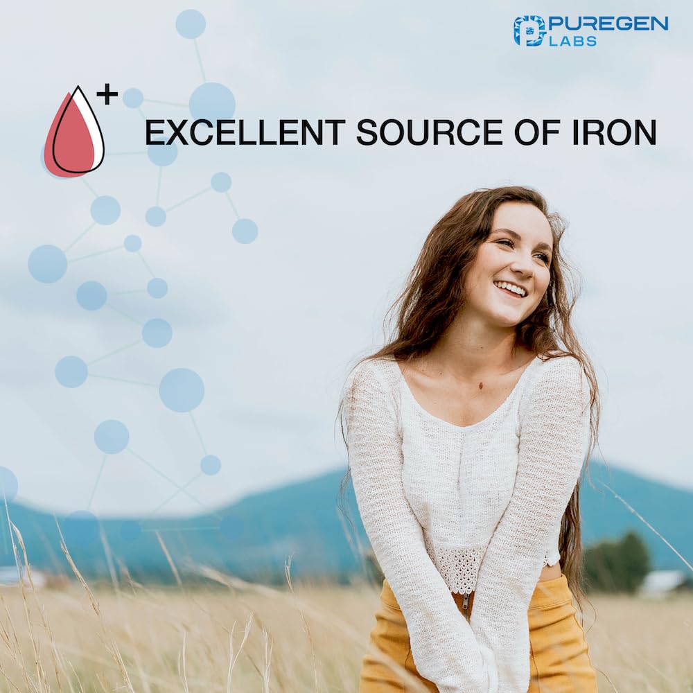 P Puregen Labs Ferrous Gluconate Iron Supplement 324mg tablets packaging
