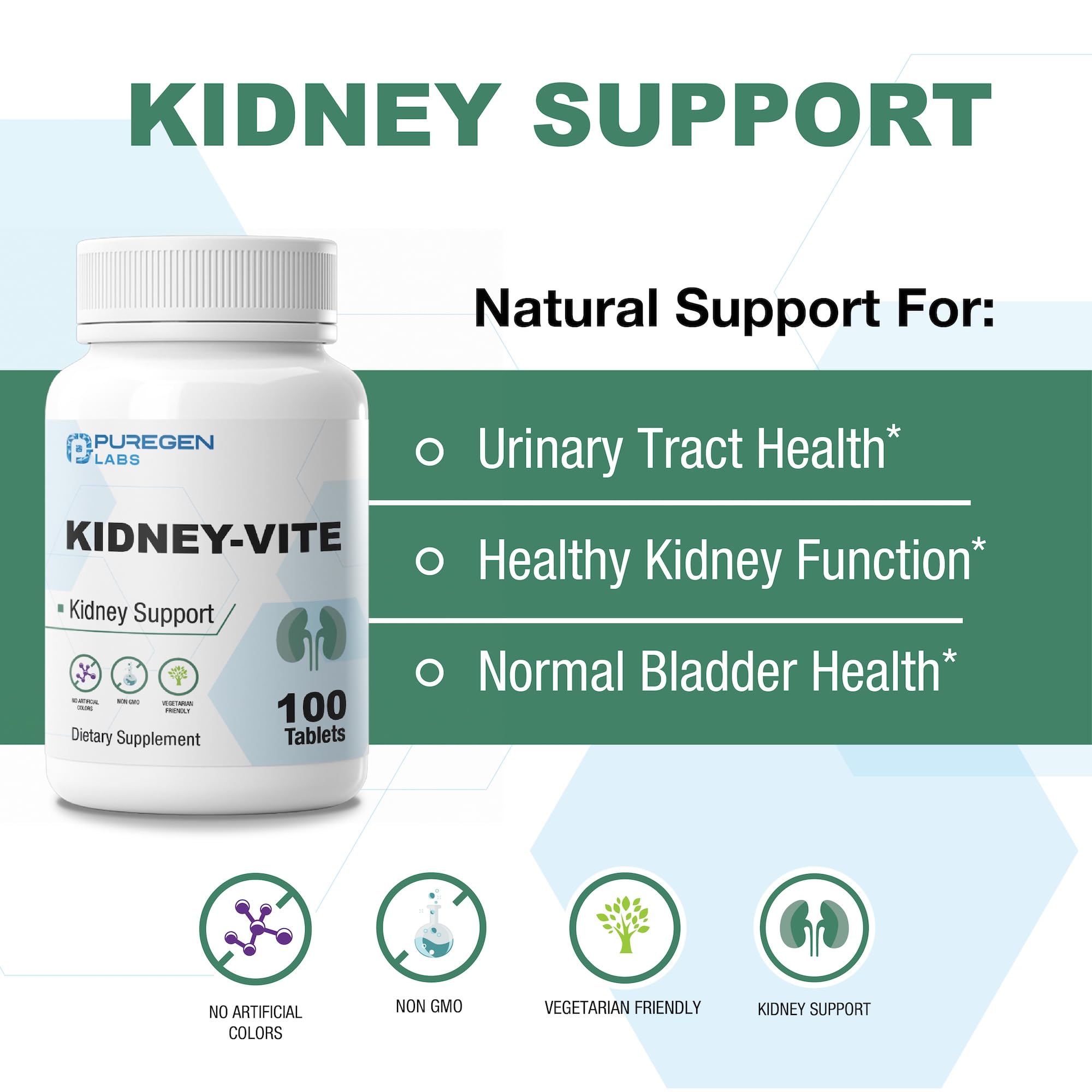 P Puregen Labs Kidney-Vite Multivitamin bottle with label