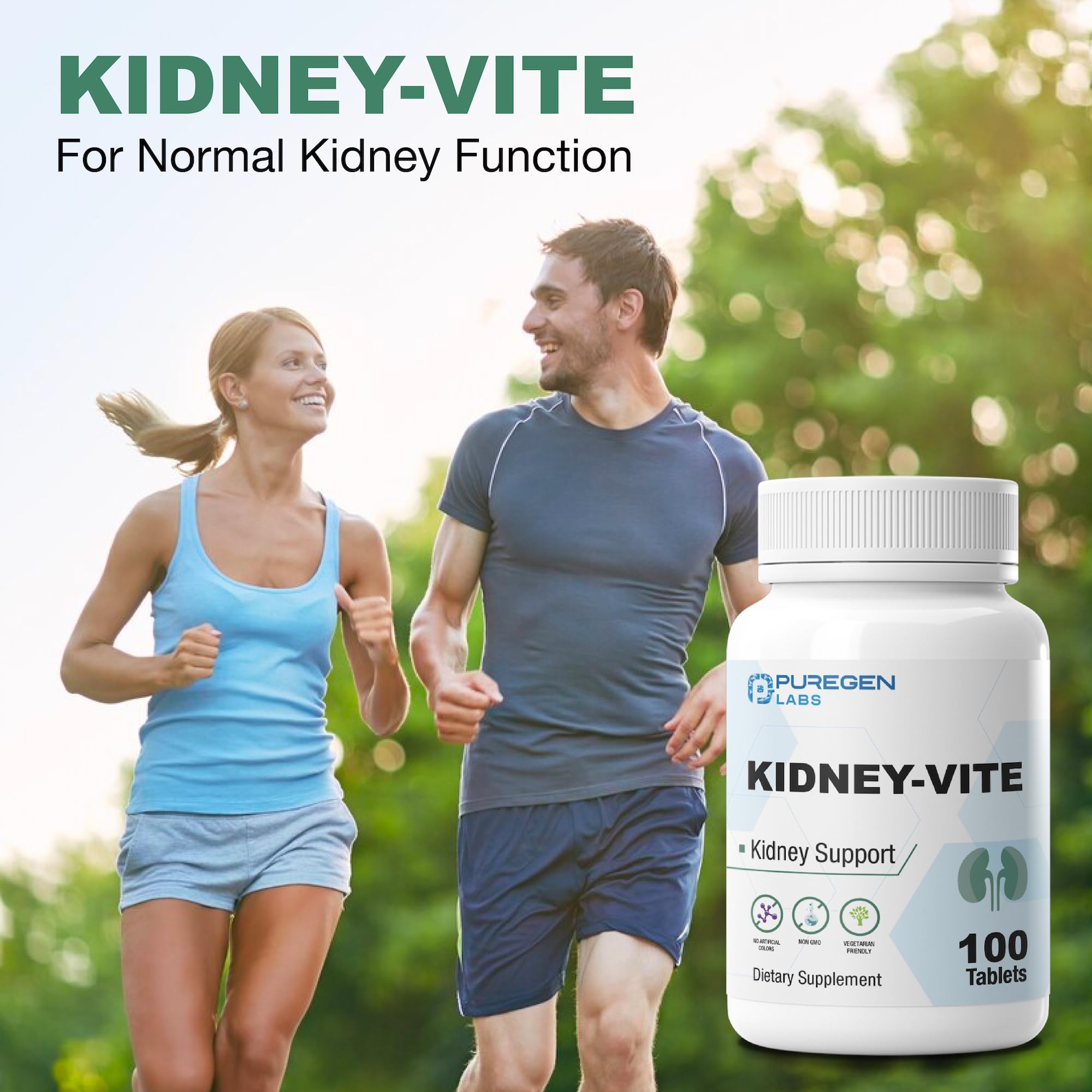 P Puregen Labs Kidney-Vite Multivitamin packaging and ingredients list