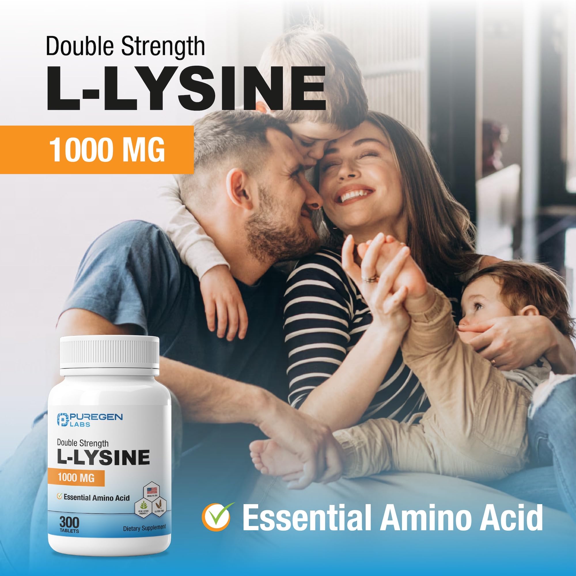 P Puregen Labs L-Lysine supplement ingredients list
