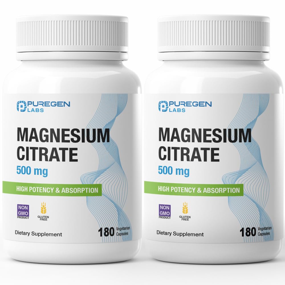 P Puregen Labs Magnesium Citrate 500 mg front view