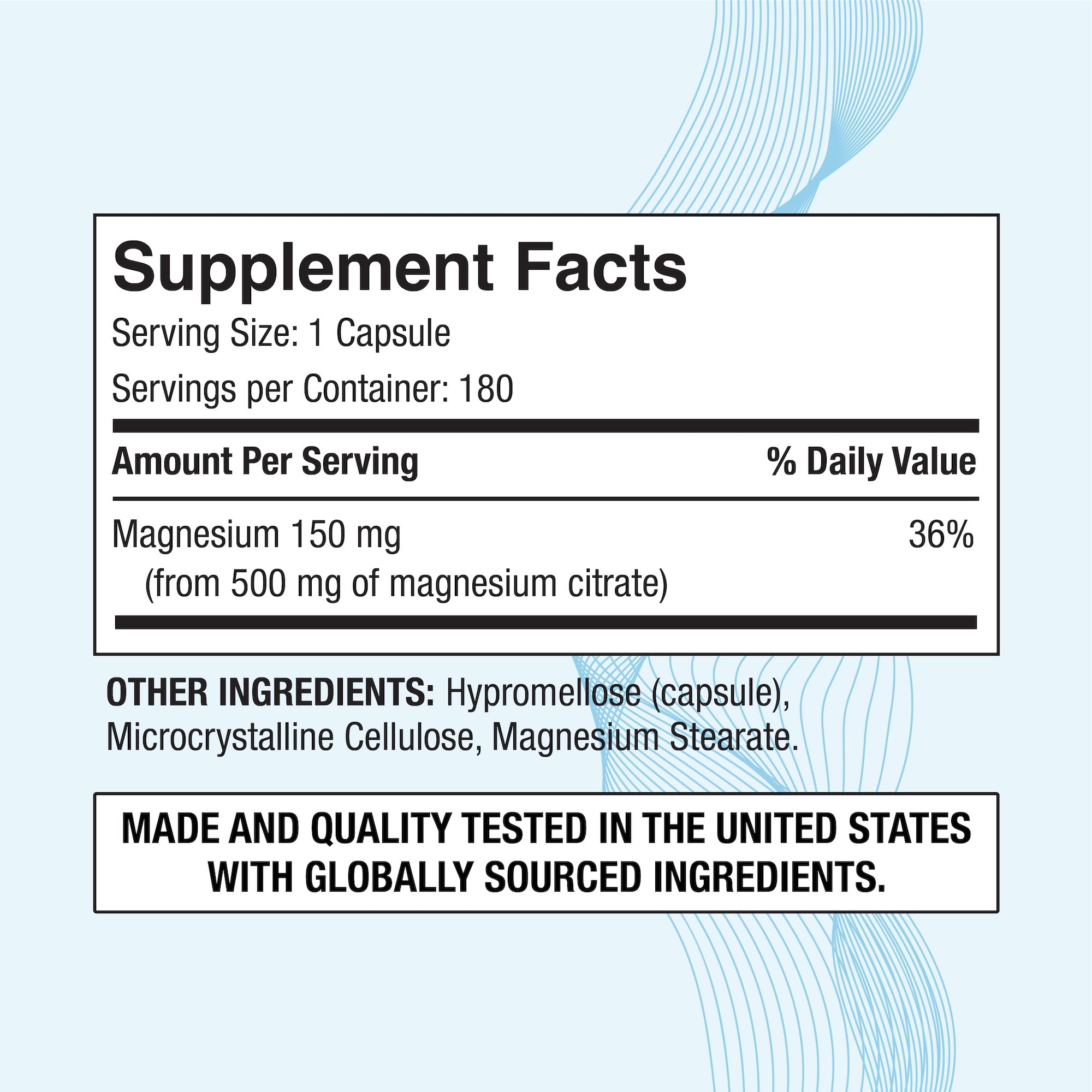 P Puregen Labs Magnesium Citrate 500 mg side view