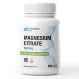 P Puregen Labs Magnesium Citrate 500 mg supplement front view