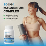 P Puregen Labs Magnesium Complex 10-in-1 supplement on a wooden table