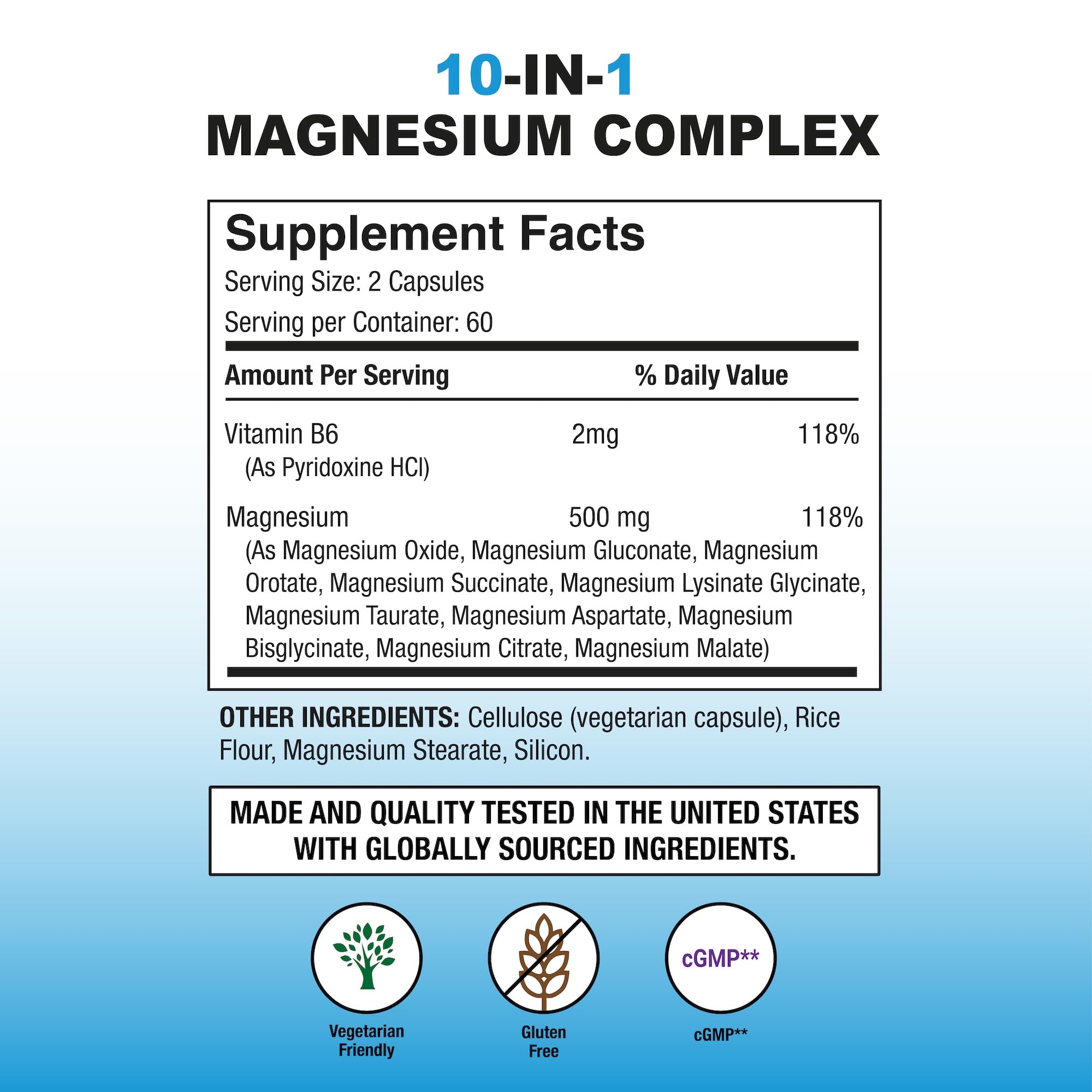 P Puregen Labs Magnesium Complex 10-in-1 supplement side view