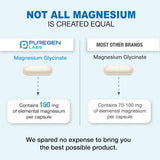 P Puregen Labs Magnesium Glycinate 500mg capsule bottle with label