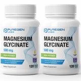 P Puregen Labs Magnesium Glycinate 500mg capsules front view