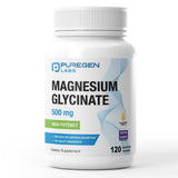 P Puregen Labs Magnesium Glycinate 500mg capsules front view