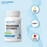 P Puregen Labs Magnesium Glycinate 500mg capsules with other supplements