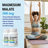 P Puregen Labs Magnesium Malate 500 mg supplement back view