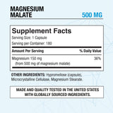 P Puregen Labs Magnesium Malate 500 mg supplement side view