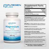 P Puregen Labs Magnesium Supplement 400mg side view